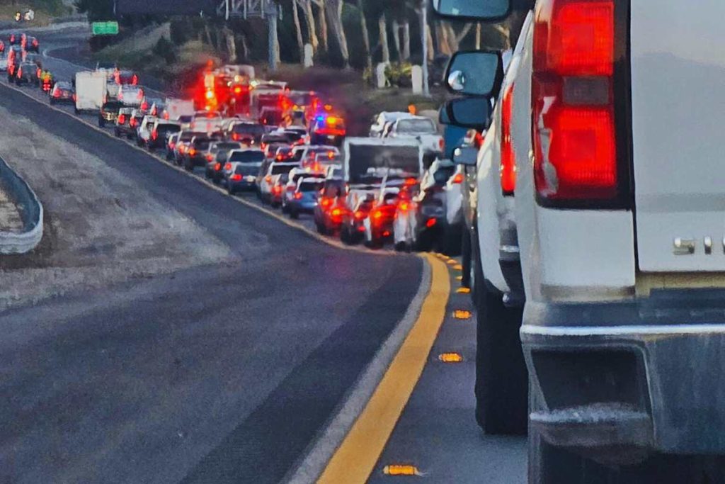 Photo showing dense traffic on a San Diego freeway illustrating multi-vehicle accident complexity