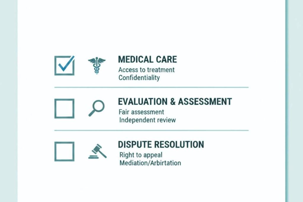 Visual overview of legal rights recognized after an injury under California personal injury law